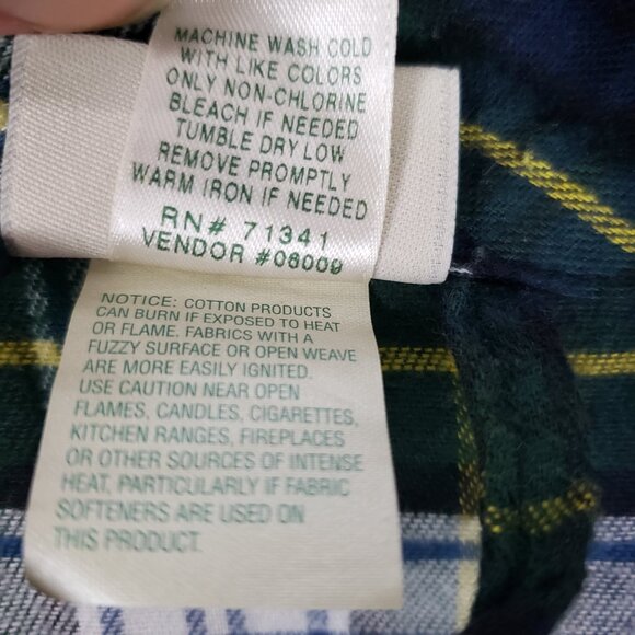 LL Bean Mens XL Gordon Dress Tartan Cotton Flannel Bath Robe Lounge Plaid Cabin - Picture 7 of 7